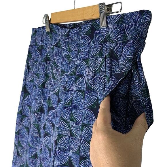 Evereve Laurena Geo Pattern Wide Leg Pull On Pants Womens Size L NWT $88 - Picture 7 of 10